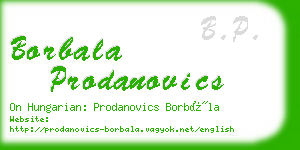 borbala prodanovics business card